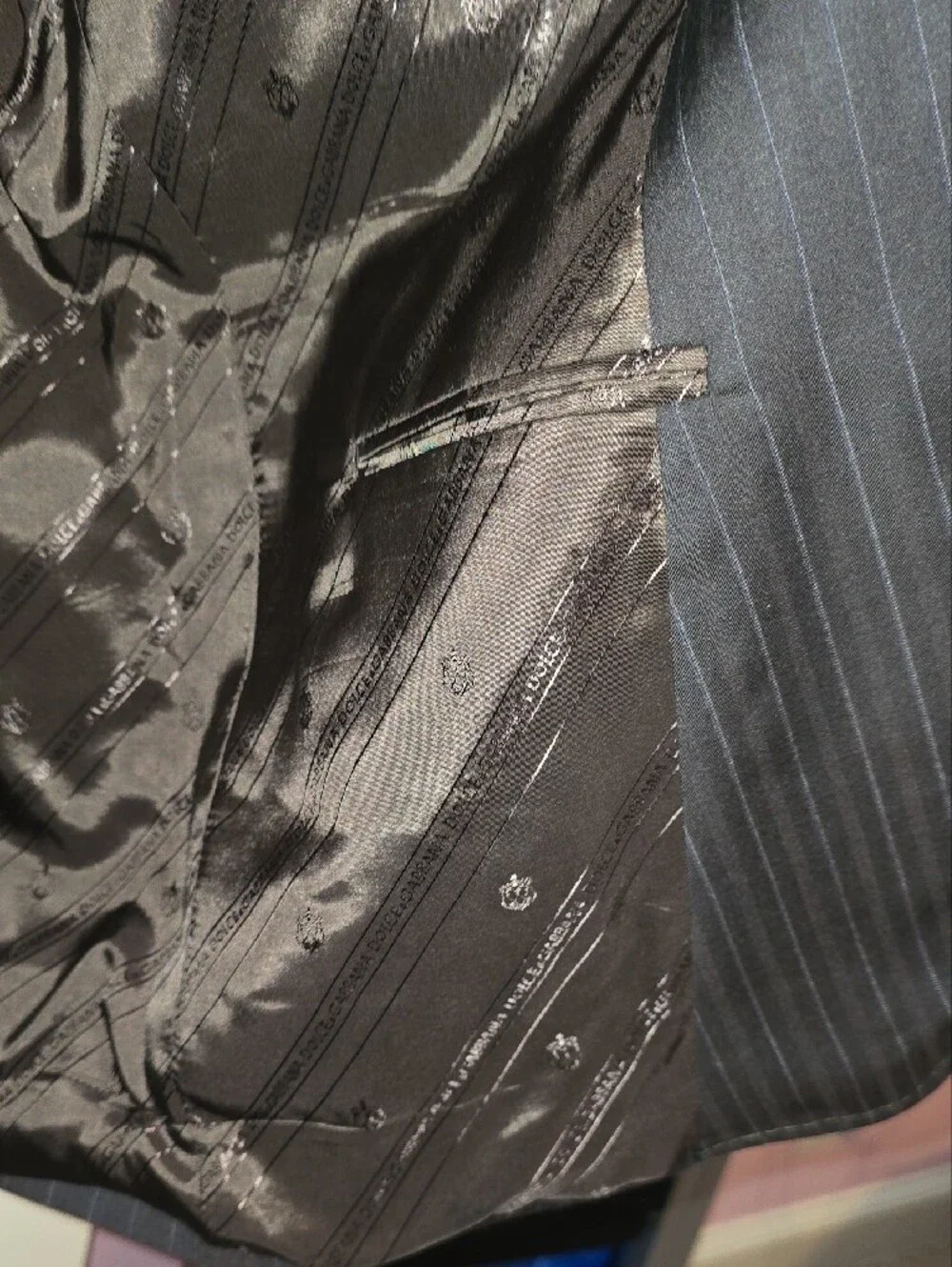Dolce‎ & Gabbana Black Pinstripe Suit Jacket